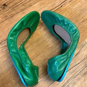 Tieks Clover Green Leather Flats